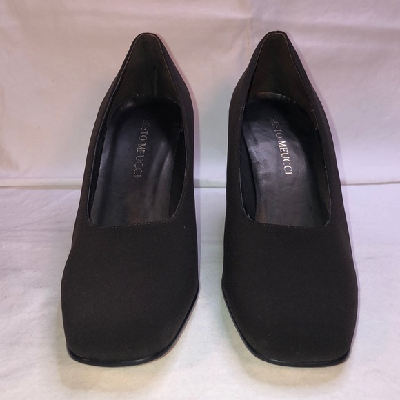 NEW Sesto Meucci “Colette,” Brown (T.Moro) Fabric w/3.25” Heels/Pumps, W7.5 M